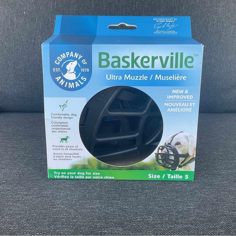 Baskerville Ultra Black Muzzle For Dogs Size 5